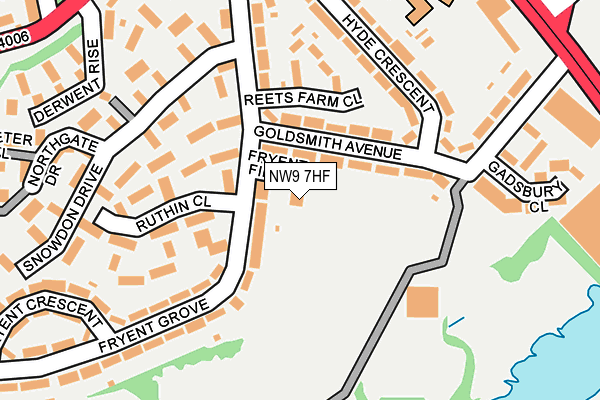 NW9 7HF map - OS OpenMap – Local (Ordnance Survey)