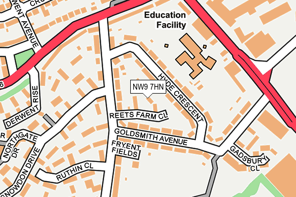 NW9 7HN map - OS OpenMap – Local (Ordnance Survey)