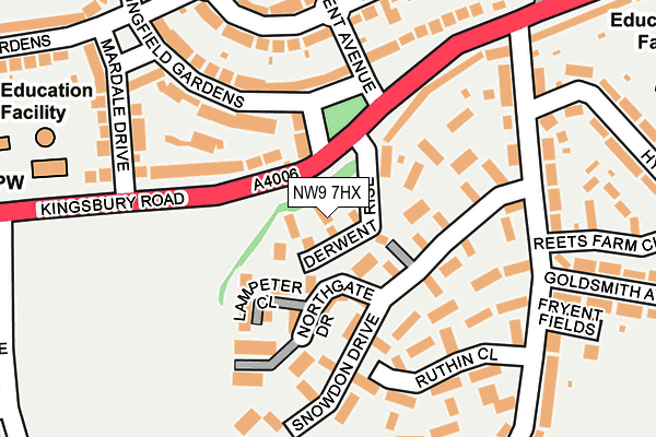 NW9 7HX map - OS OpenMap – Local (Ordnance Survey)