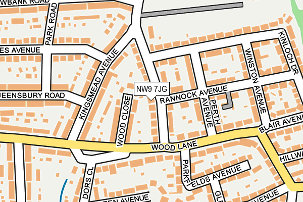 NW9 7JG map - OS OpenMap – Local (Ordnance Survey)