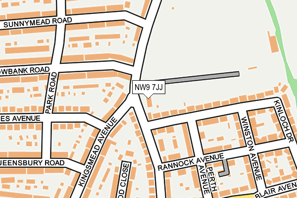 NW9 7JJ map - OS OpenMap – Local (Ordnance Survey)