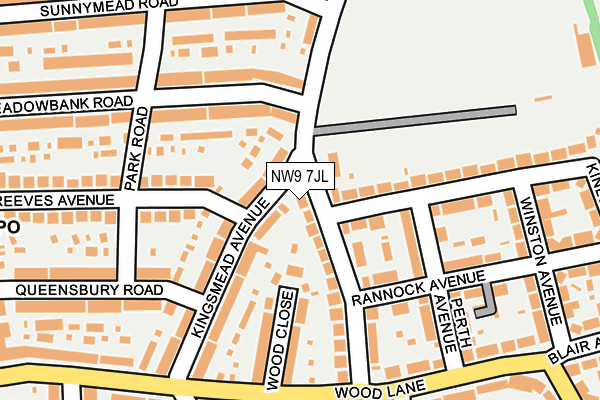 NW9 7JL map - OS OpenMap – Local (Ordnance Survey)