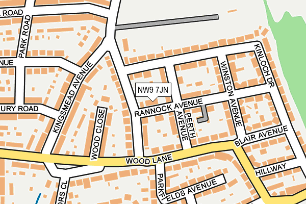 NW9 7JN map - OS OpenMap – Local (Ordnance Survey)