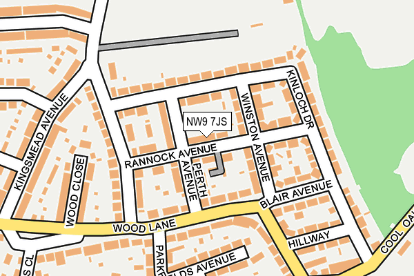 NW9 7JS map - OS OpenMap – Local (Ordnance Survey)
