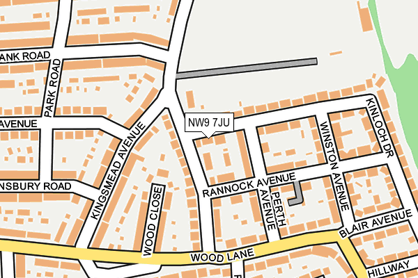 NW9 7JU map - OS OpenMap – Local (Ordnance Survey)