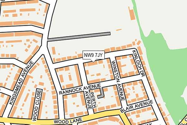 NW9 7JY map - OS OpenMap – Local (Ordnance Survey)