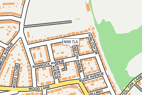 NW9 7LA map - OS OpenMap – Local (Ordnance Survey)