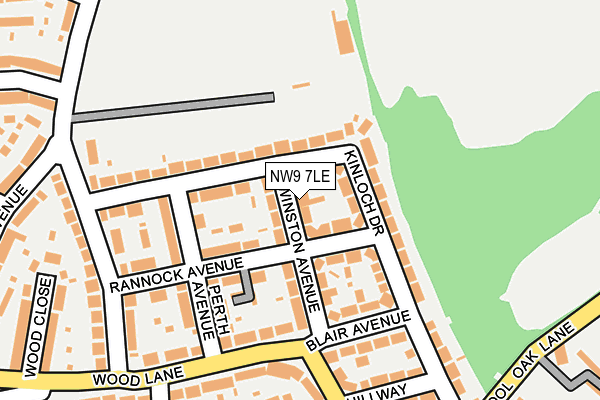 NW9 7LE map - OS OpenMap – Local (Ordnance Survey)