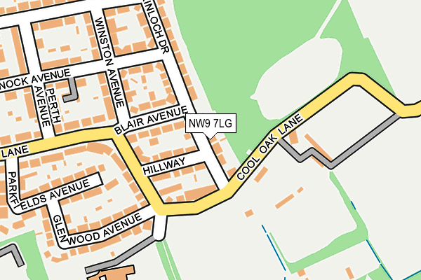 NW9 7LG map - OS OpenMap – Local (Ordnance Survey)