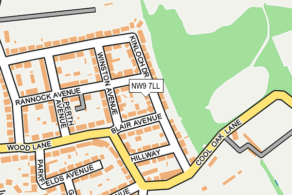 NW9 7LL map - OS OpenMap – Local (Ordnance Survey)