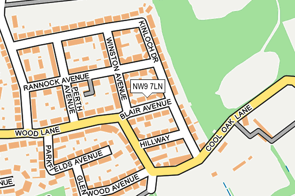 NW9 7LN map - OS OpenMap – Local (Ordnance Survey)