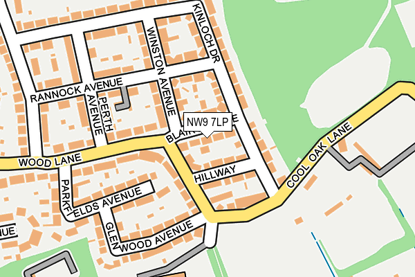 NW9 7LP map - OS OpenMap – Local (Ordnance Survey)