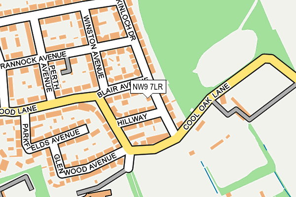 NW9 7LR map - OS OpenMap – Local (Ordnance Survey)
