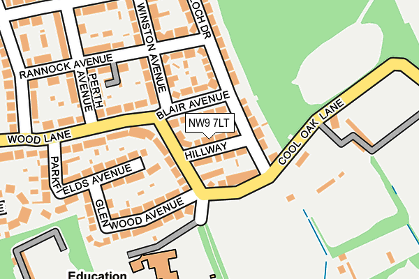 NW9 7LT map - OS OpenMap – Local (Ordnance Survey)