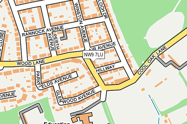 NW9 7LU map - OS OpenMap – Local (Ordnance Survey)