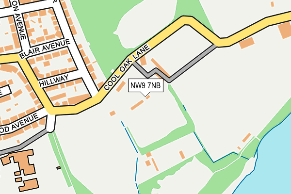 NW9 7NB map - OS OpenMap – Local (Ordnance Survey)