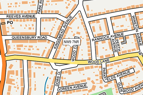 NW9 7NR map - OS OpenMap – Local (Ordnance Survey)