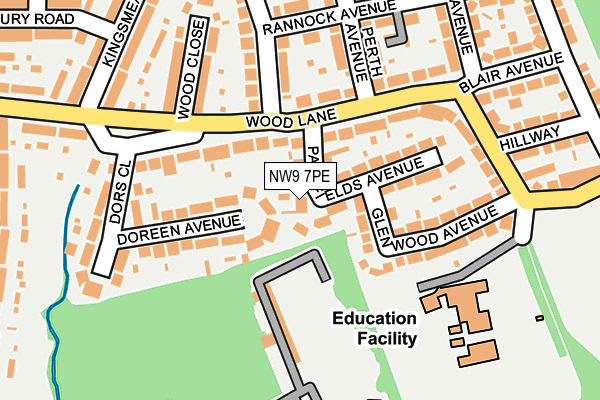 NW9 7PE map - OS OpenMap – Local (Ordnance Survey)