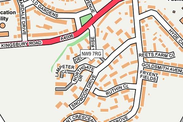 NW9 7RG map - OS OpenMap – Local (Ordnance Survey)