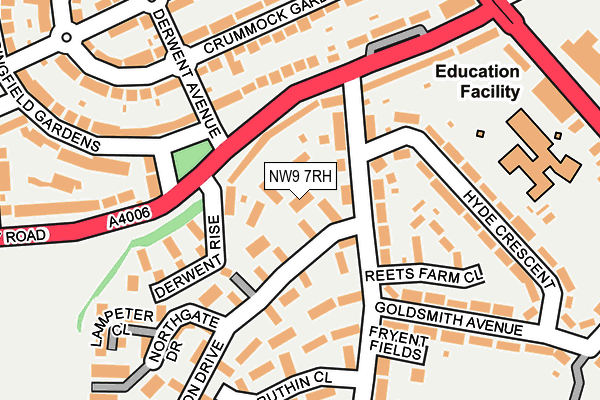 NW9 7RH map - OS OpenMap – Local (Ordnance Survey)