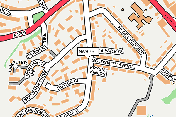 NW9 7RL map - OS OpenMap – Local (Ordnance Survey)