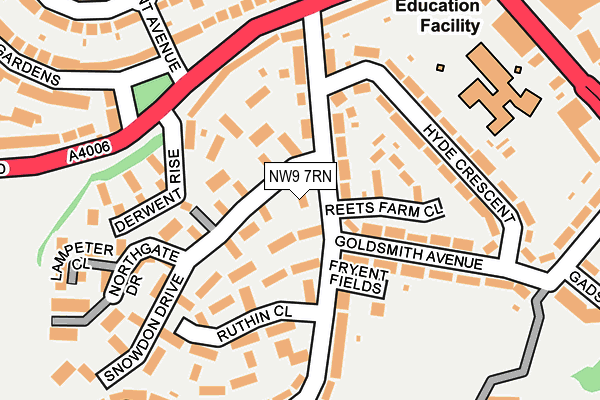 NW9 7RN map - OS OpenMap – Local (Ordnance Survey)
