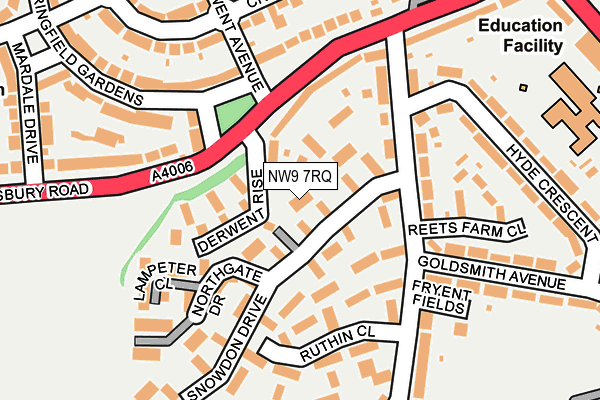 NW9 7RQ map - OS OpenMap – Local (Ordnance Survey)