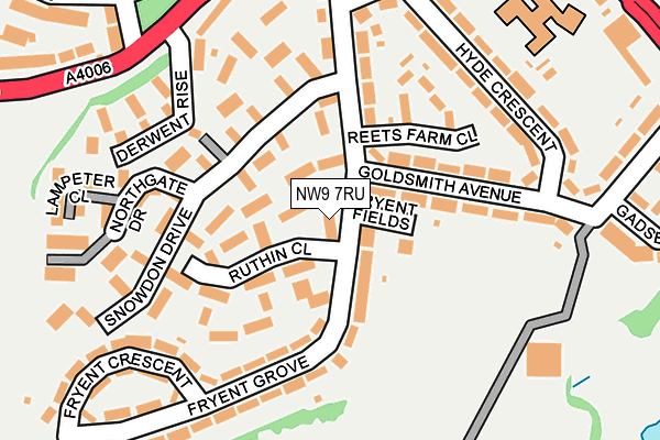 NW9 7RU map - OS OpenMap – Local (Ordnance Survey)