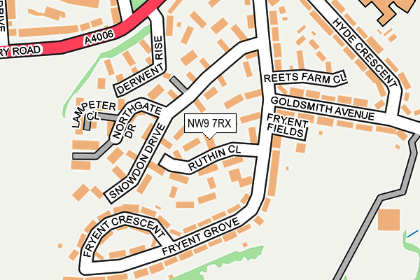 NW9 7RX map - OS OpenMap – Local (Ordnance Survey)