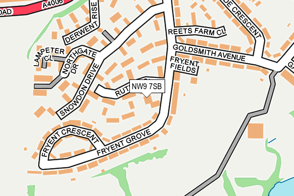 NW9 7SB map - OS OpenMap – Local (Ordnance Survey)
