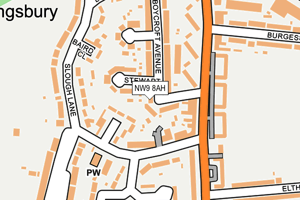NW9 8AH map - OS OpenMap – Local (Ordnance Survey)