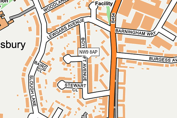 NW9 8AP map - OS OpenMap – Local (Ordnance Survey)