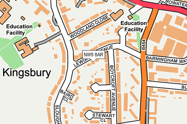 NW9 8AR map - OS OpenMap – Local (Ordnance Survey)