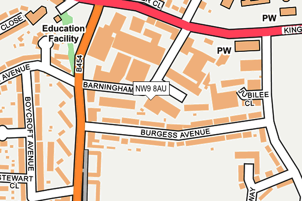 NW9 8AU map - OS OpenMap – Local (Ordnance Survey)