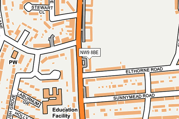 NW9 8BE map - OS OpenMap – Local (Ordnance Survey)