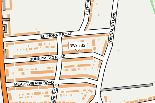 NW9 8BS map - OS OpenMap – Local (Ordnance Survey)