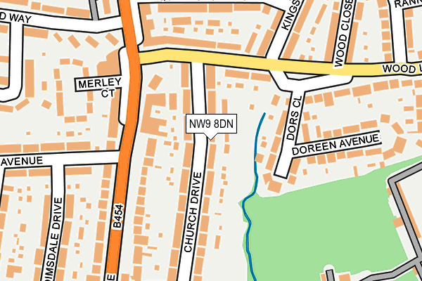 NW9 8DN map - OS OpenMap – Local (Ordnance Survey)