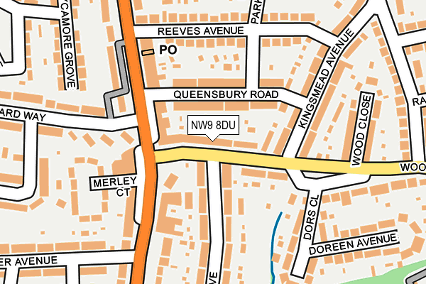 NW9 8DU map - OS OpenMap – Local (Ordnance Survey)