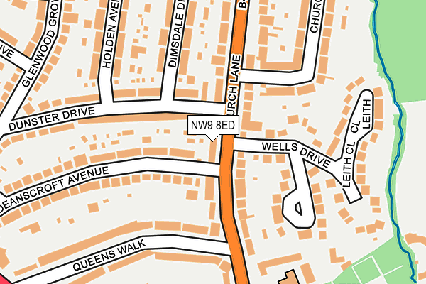 NW9 8ED map - OS OpenMap – Local (Ordnance Survey)