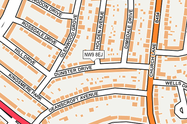 NW9 8EJ map - OS OpenMap – Local (Ordnance Survey)