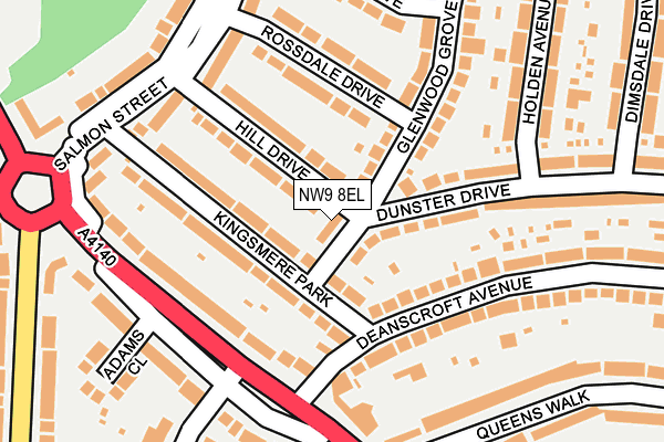 NW9 8EL map - OS OpenMap – Local (Ordnance Survey)