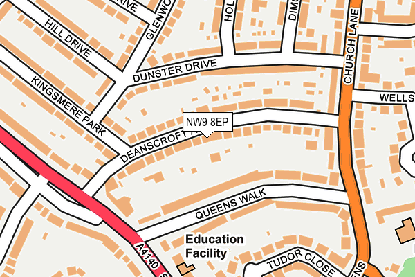 NW9 8EP map - OS OpenMap – Local (Ordnance Survey)