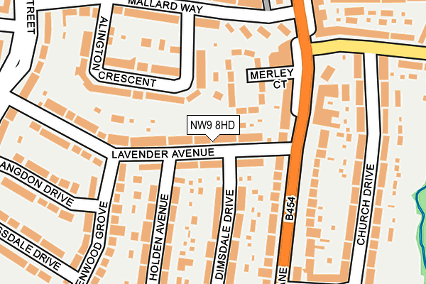 NW9 8HD map - OS OpenMap – Local (Ordnance Survey)