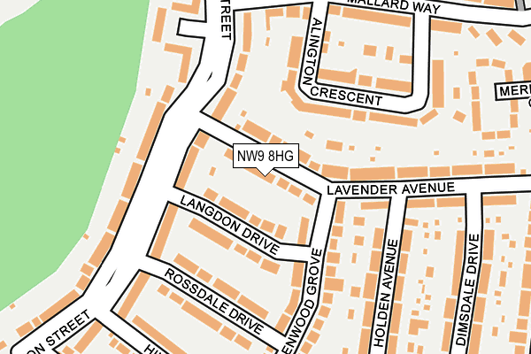 NW9 8HG map - OS OpenMap – Local (Ordnance Survey)
