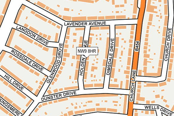 NW9 8HR map - OS OpenMap – Local (Ordnance Survey)