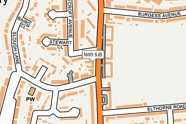 NW9 8JB map - OS OpenMap – Local (Ordnance Survey)