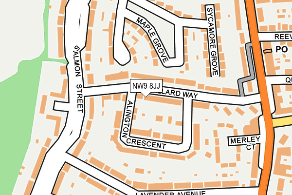 NW9 8JJ map - OS OpenMap – Local (Ordnance Survey)