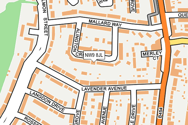 NW9 8JL map - OS OpenMap – Local (Ordnance Survey)