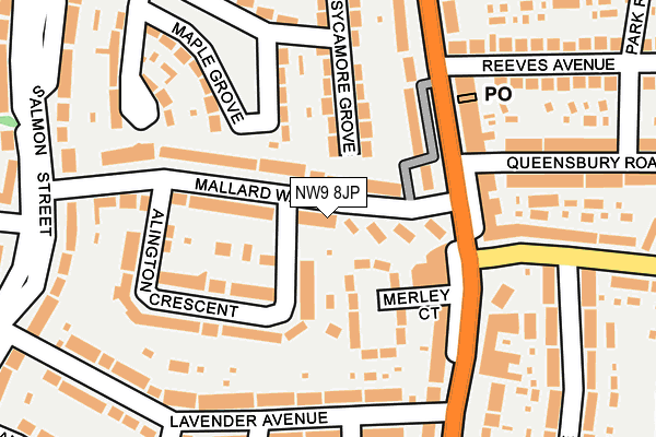 NW9 8JP map - OS OpenMap – Local (Ordnance Survey)