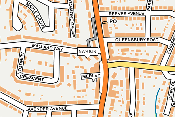 NW9 8JR map - OS OpenMap – Local (Ordnance Survey)